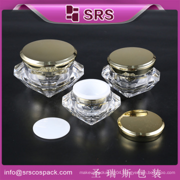 Wholesale Luxury Diamond Shape Snail Cream 50g Container And Plastic Cosmetic Packaging Cream Jar